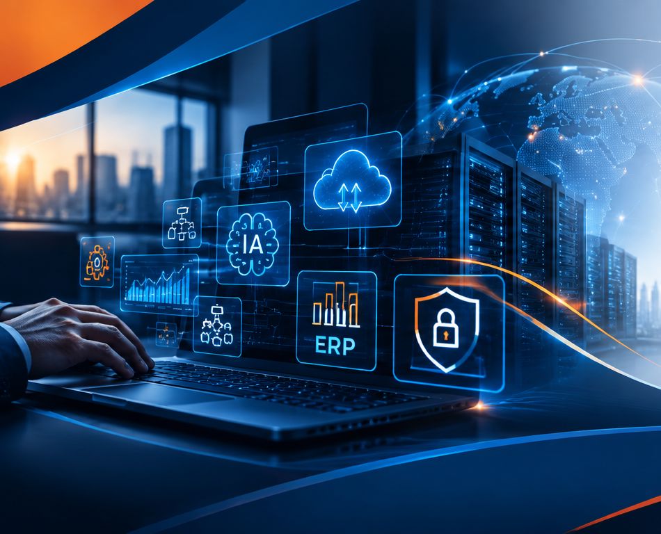 Banner corporativo de Hybrids: Inteligencia Artificial, ERP, cloud y seguridad conectados